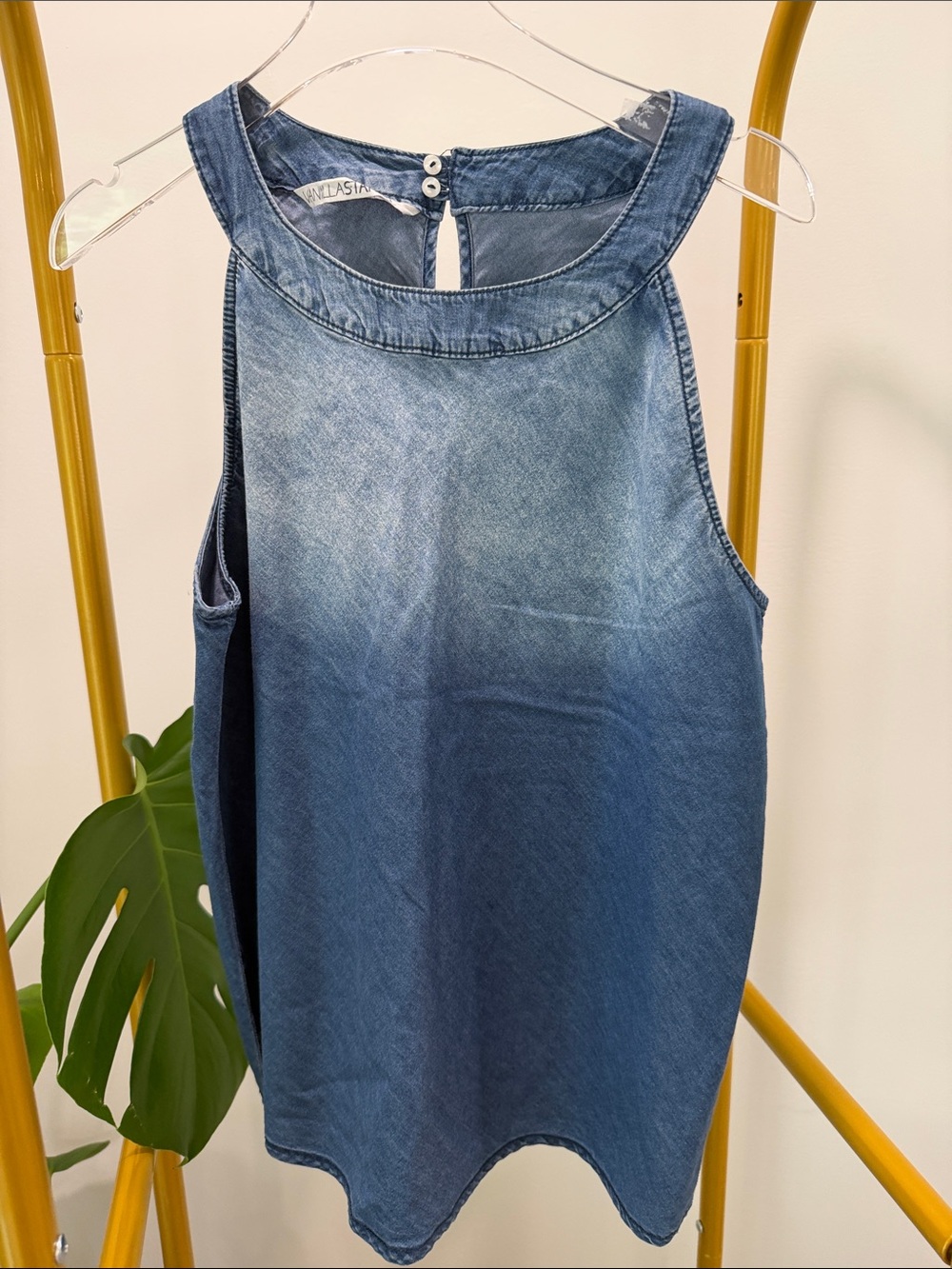 Vanilla Star Blue Ombre Denim Sleeveless Tank
